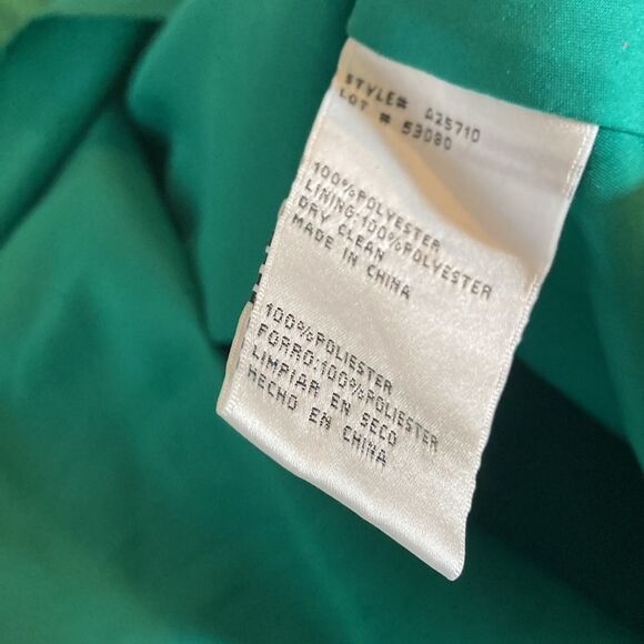 Betsy & Adam Green Umbrae Iridescent Satin Babydoll Maxi Gown Adjustable Straps - Picture 10 of 10